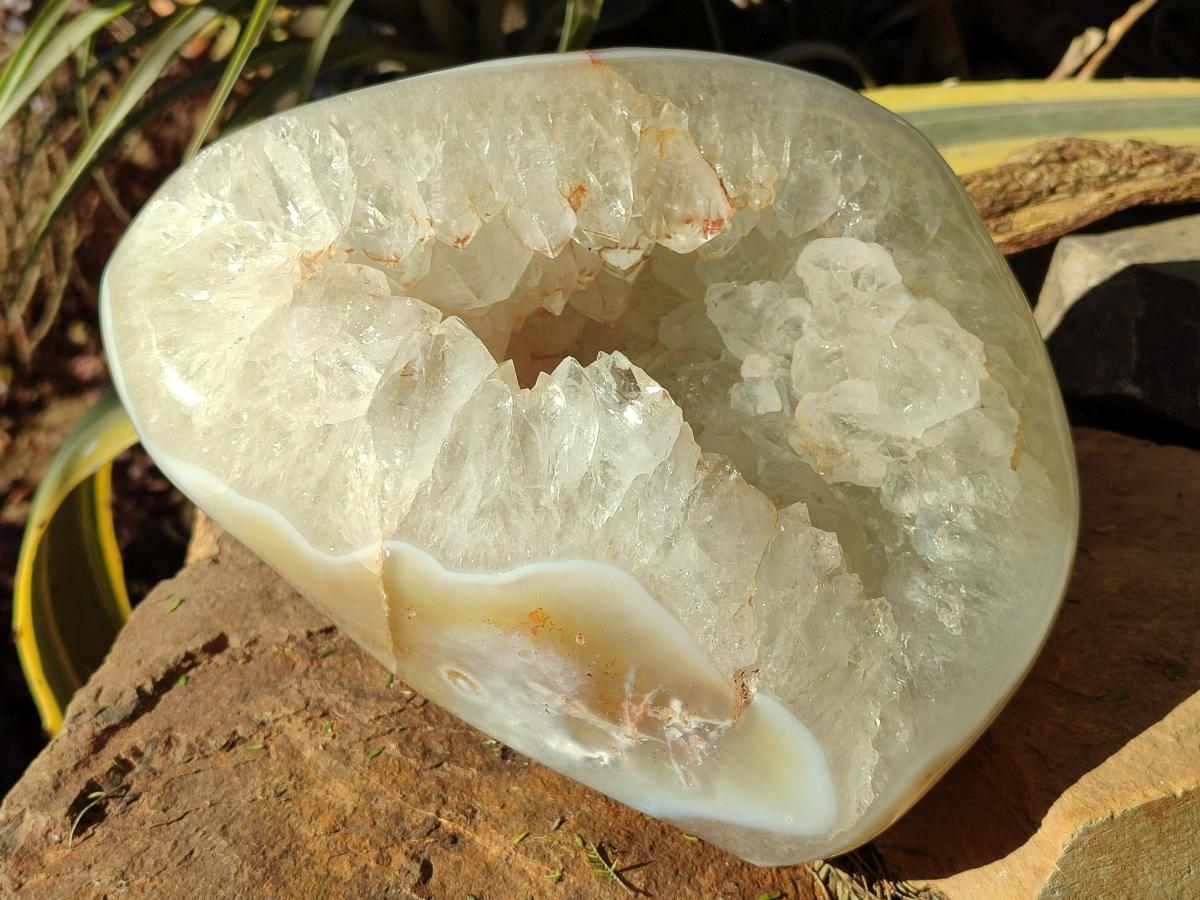 Polished and Natural Large Banded Agate Standing Display Piece x 1 From Madagascar - Toprock Gemstones and Minerals 