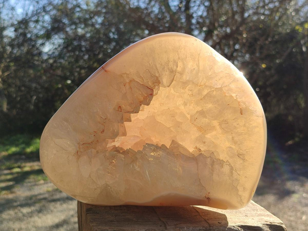 Polished and Natural Large Banded Agate Standing Display Piece x 1 From Madagascar - Toprock Gemstones and Minerals 