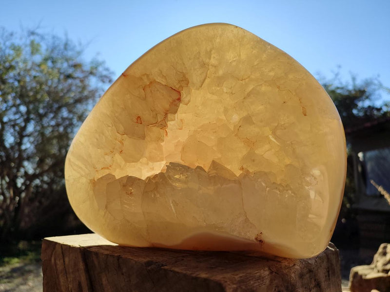 Polished and Natural Large Banded Agate Standing Display Piece x 1 From Madagascar - Toprock Gemstones and Minerals 