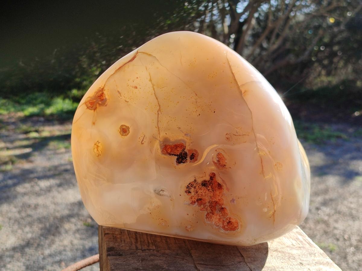 Polished and Natural Large Banded Agate Standing Display Piece x 1 From Madagascar - Toprock Gemstones and Minerals 