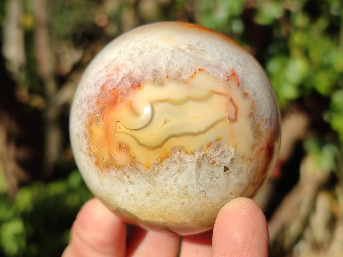 Polished and Natural Carnelian Agate Gemstone Spheres x 4 From Madagascar - Toprock Gemstones and Minerals 