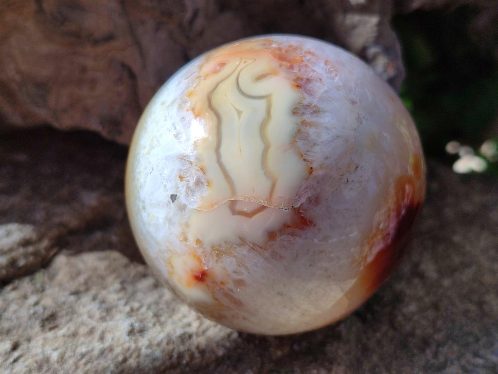 Polished and Natural Carnelian Agate Gemstone Spheres x 4 From Madagascar - Toprock Gemstones and Minerals 