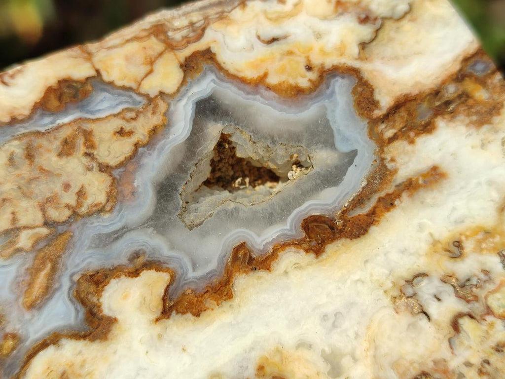 Polished One Side Blue Lace Agate with Crazy Lace Slices x 4 From Namibia - Toprock Gemstones and Minerals 