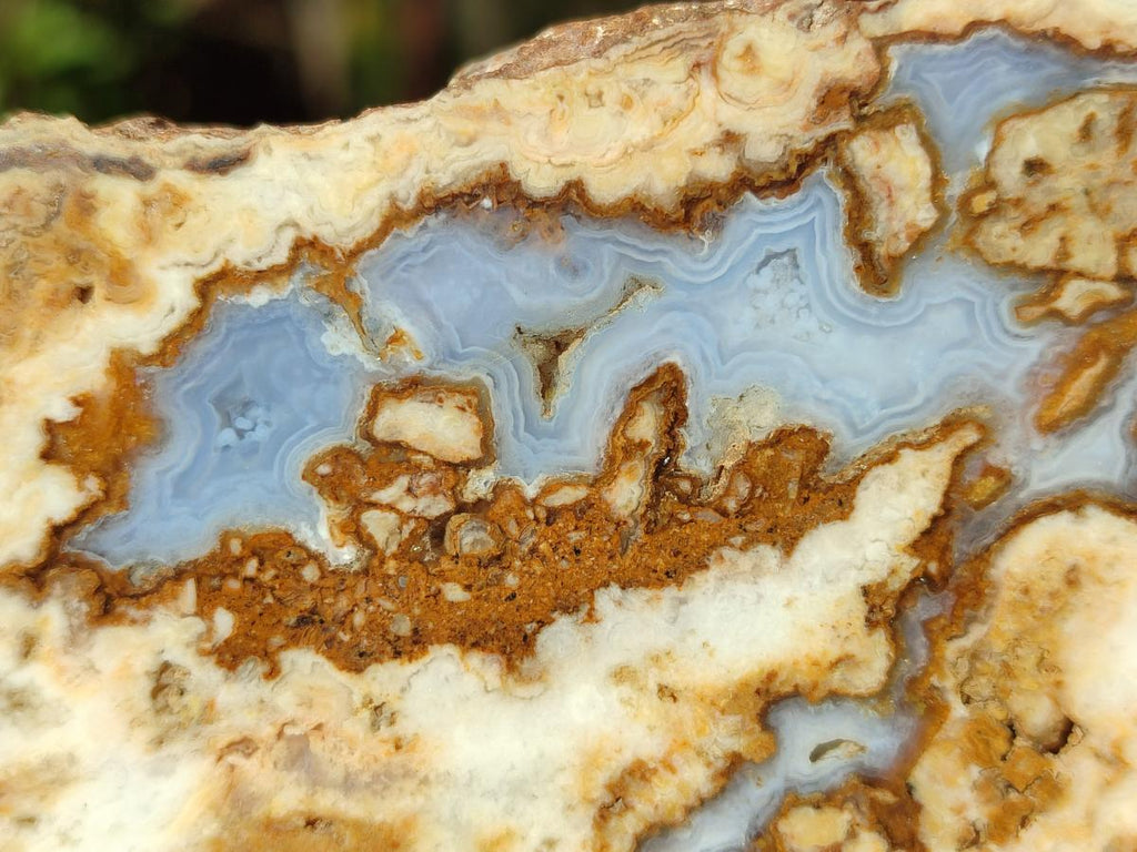 Polished One Side Blue Lace Agate with Crazy Lace Slices x 4 From Namibia - Toprock Gemstones and Minerals 
