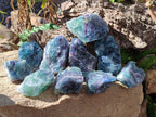 Natural Watermelon Fluorite Cobbed Specimens x 12 From Uis, Namibia - Toprock Gemstones and Minerals 
