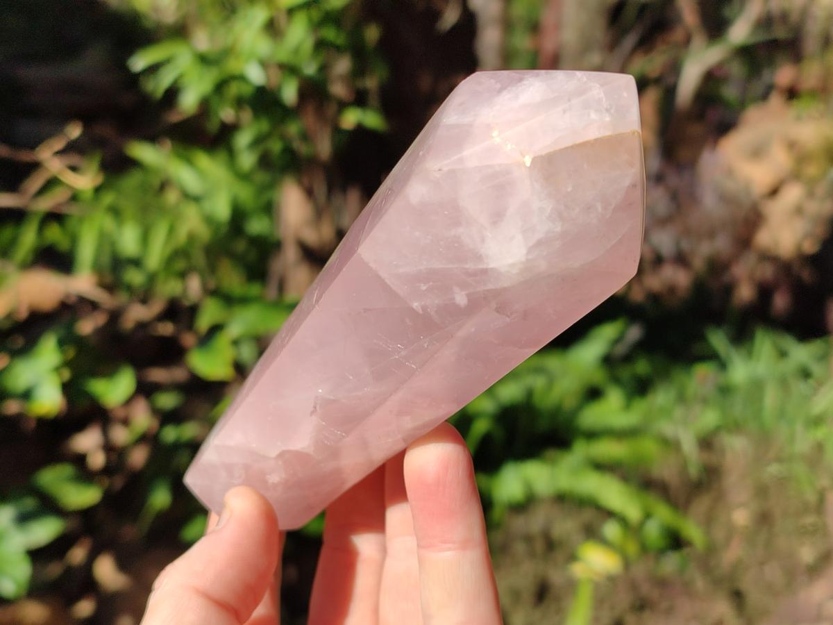 Polished Double Terminated Gemmy Rose Quartz Crystals x 6 From Madagascar - Toprock Gemstones and Minerals 