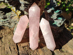 Polished Double Terminated Gemmy Rose Quartz Crystals x 6 From Madagascar - Toprock Gemstones and Minerals 