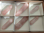 Polished Double Terminated Gemmy Rose Quartz Crystals x 6 From Madagascar - Toprock Gemstones and Minerals 