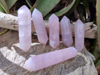 Polished Double Terminated Gemmy Rose Quartz Crystals x 6 From Madagascar - Toprock Gemstones and Minerals 