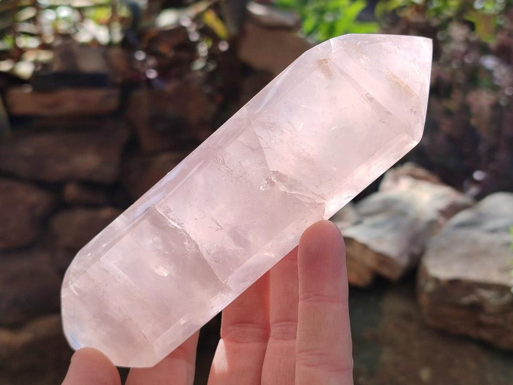Polished Double Terminated Gemmy Rose Quartz Crystals x 6 From Madagascar - Toprock Gemstones and Minerals 