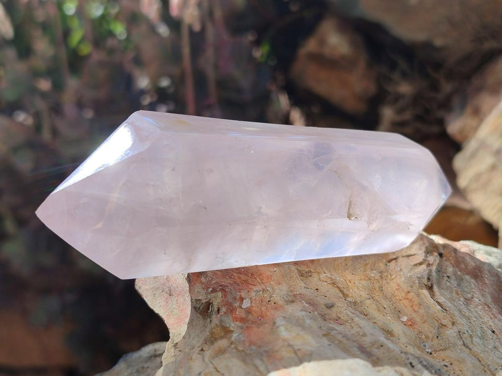 Polished Double Terminated Gemmy Rose Quartz Crystals x 6 From Madagascar - Toprock Gemstones and Minerals 