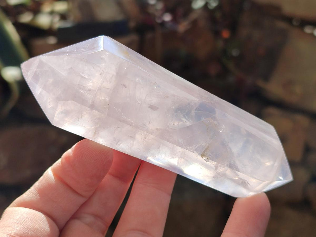 Polished Double Terminated Gemmy Rose Quartz Crystals x 6 From Madagascar - Toprock Gemstones and Minerals 