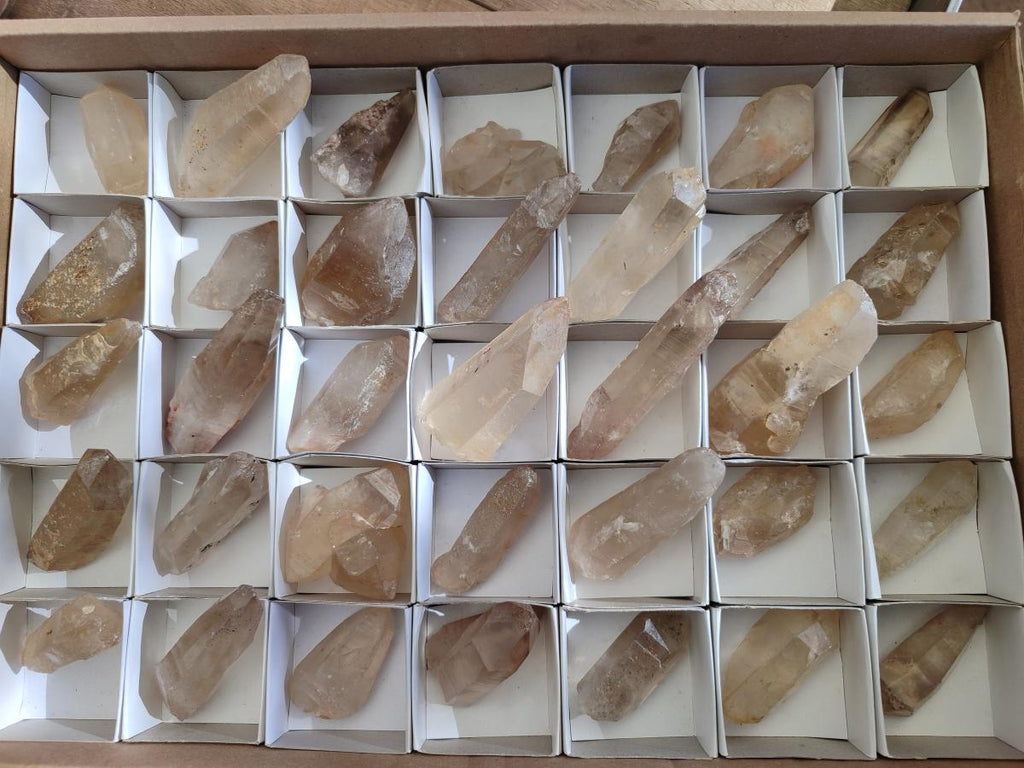 Natural Smokey Quartz Crystals x 35 From Zambia - Toprock Gemstones and Minerals 