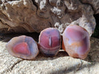 Polished Red Shashe River Agate Galets x 28 From Shashe River, Zimbabwe - Toprock Gemstones and Minerals 