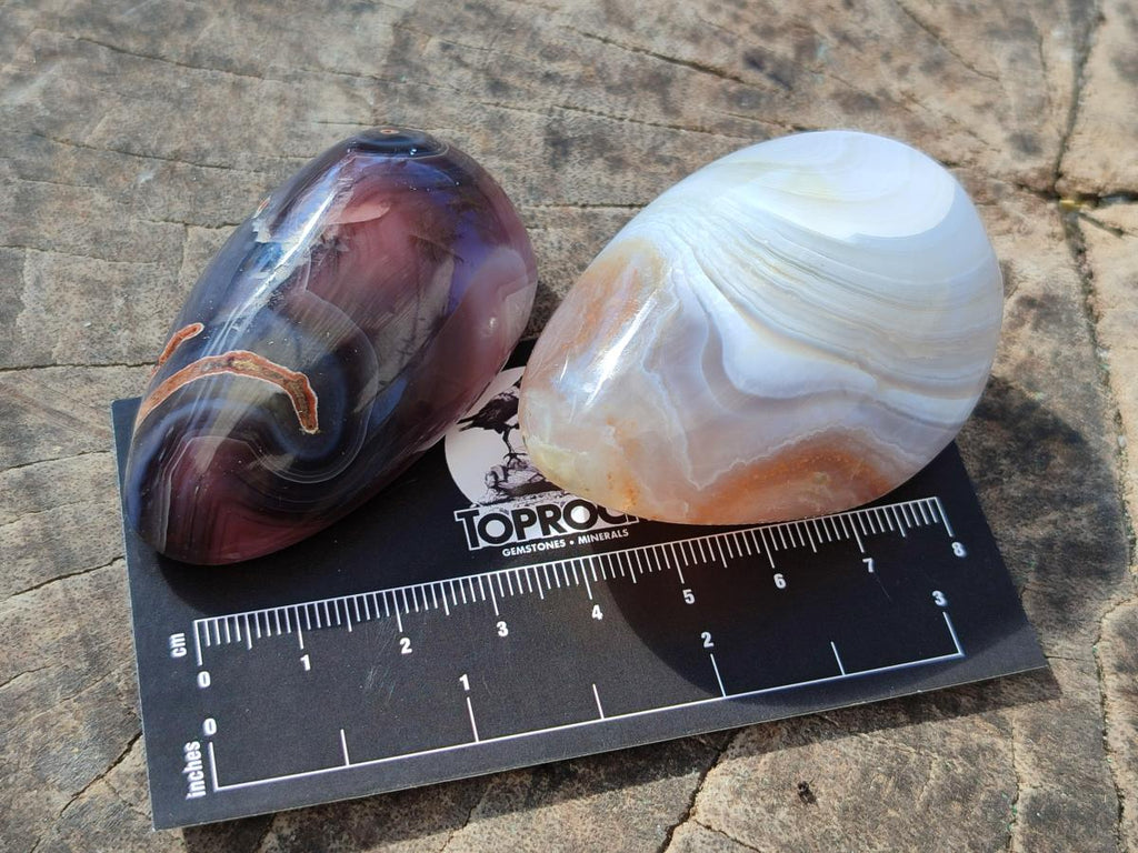 Polished Red Shashe River Agate Galets x 28 From Shashe River, Zimbabwe - Toprock Gemstones and Minerals 