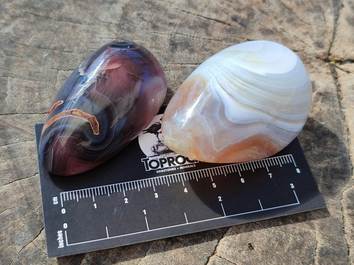 Polished Red Shashe River Agate Galets x 28 From Shashe River, Zimbabwe - Toprock Gemstones and Minerals 