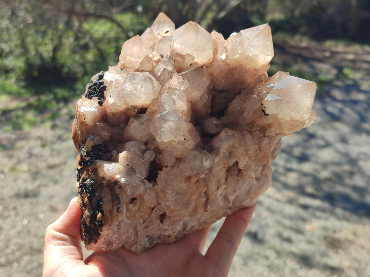 Natural Large Cascading White Phantom Smokey Luena Quartz Cluster x 1 From Luena, Congo - Toprock Gemstones and Minerals 