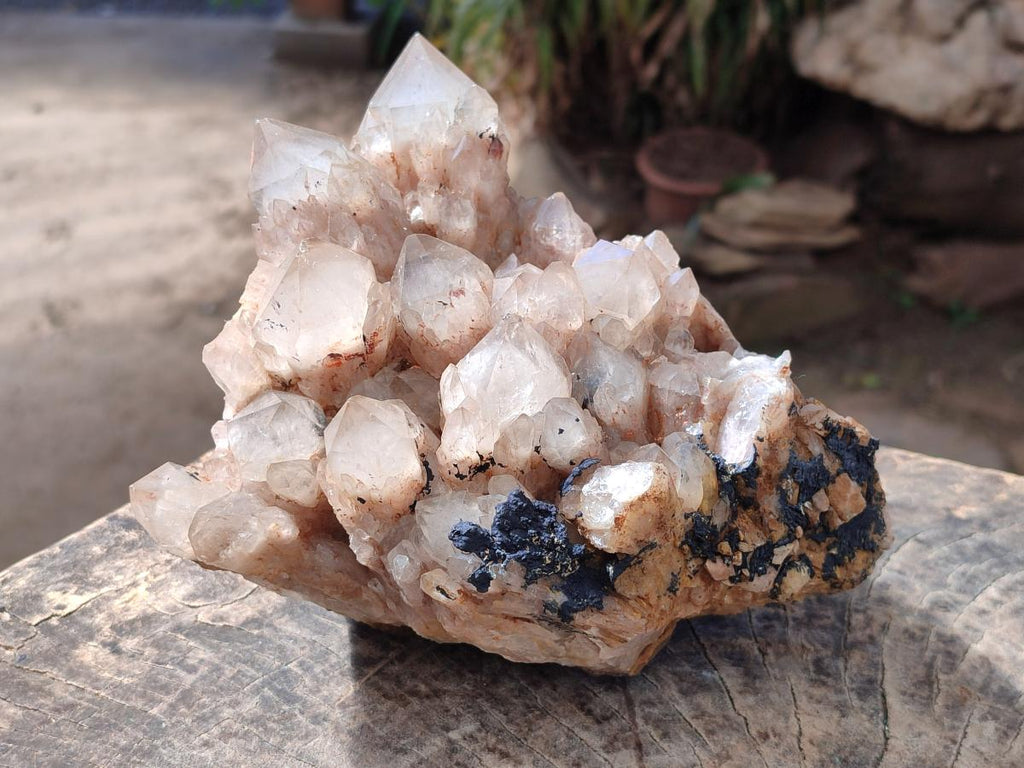Natural Large Cascading White Phantom Smokey Luena Quartz Cluster x 1 From Luena, Congo - Toprock Gemstones and Minerals 