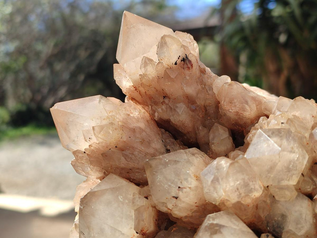 Natural Large Cascading White Phantom Smokey Luena Quartz Cluster x 1 From Luena, Congo - Toprock Gemstones and Minerals 