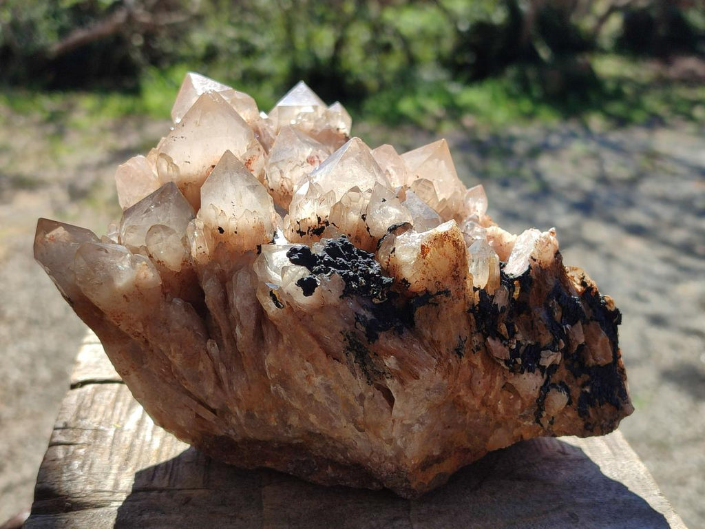 Natural Large Cascading White Phantom Smokey Luena Quartz Cluster x 1 From Luena, Congo - Toprock Gemstones and Minerals 