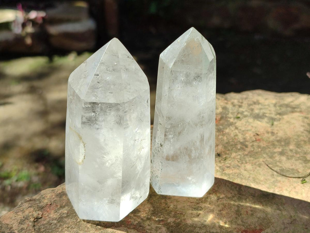 Polished Clear Quartz Crystals x 6 From Madagascar - Toprock Gemstones and Minerals 