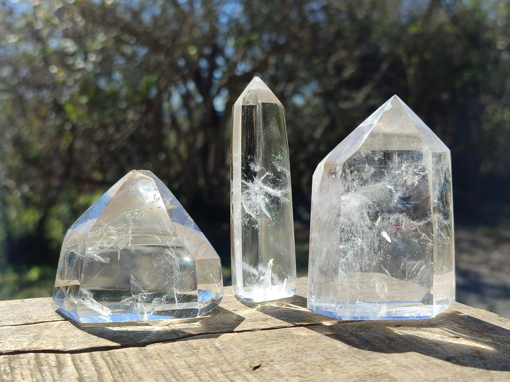 Polished Clear Quartz Crystals x 6 From Madagascar - Toprock Gemstones and Minerals 