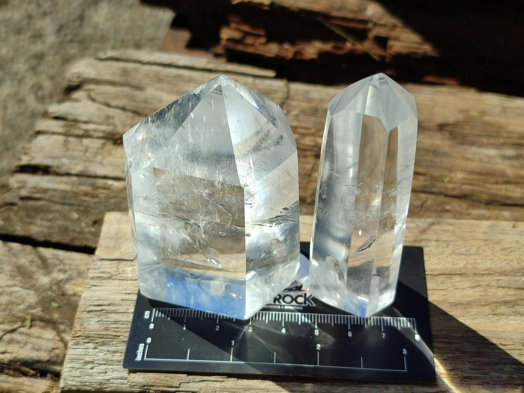 Polished Clear Quartz Crystals x 6 From Madagascar - Toprock Gemstones and Minerals 