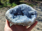 Natural Large Blue Celestite Geode Specimen x 1 From Sakoany, Madagascar - Toprock Gemstones and Minerals 