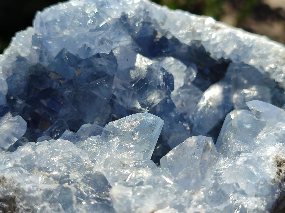 Natural Large Blue Celestite Geode Specimen x 1 From Sakoany, Madagascar - Toprock Gemstones and Minerals 