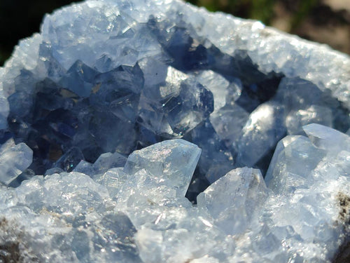 Natural Large Blue Celestite Geode Specimen x 1 From Sakoany, Madagascar - Toprock Gemstones and Minerals 