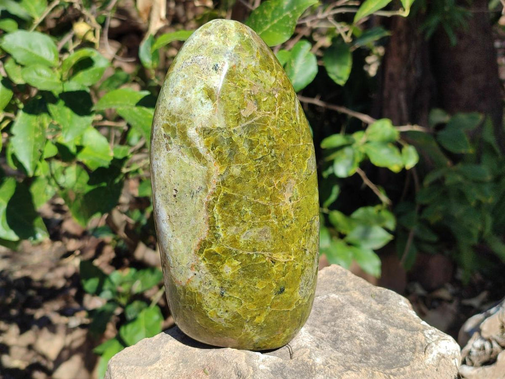 Polished Large Green Opal Standing Display Piece x 1 From Betroka, Madagascar - Toprock Gemstones and Minerals 