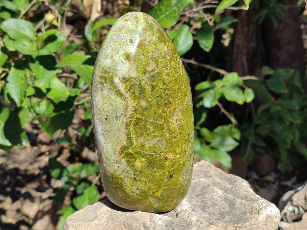 Polished Large Green Opal Standing Display Piece x 1 From Betroka, Madagascar - Toprock Gemstones and Minerals 