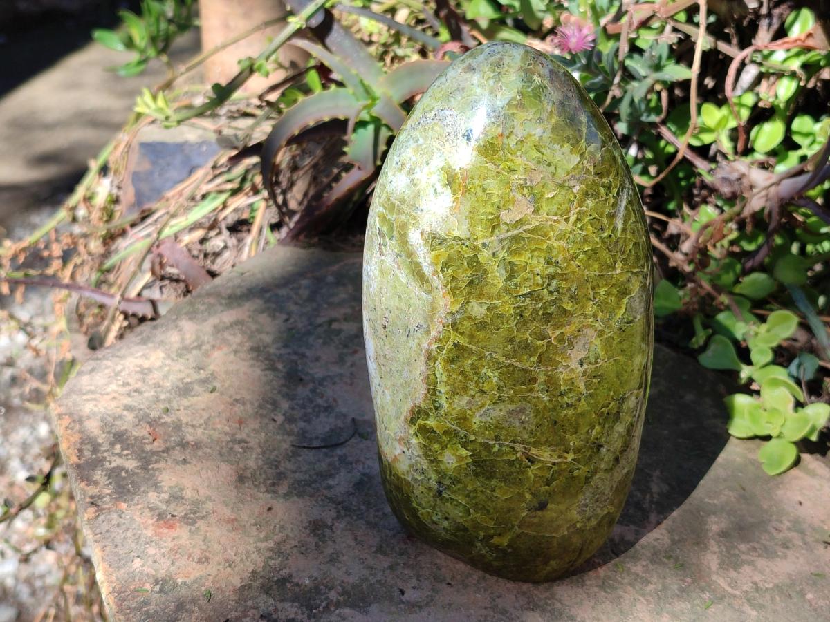 Polished Large Green Opal Standing Display Piece x 1 From Betroka, Madagascar - Toprock Gemstones and Minerals 
