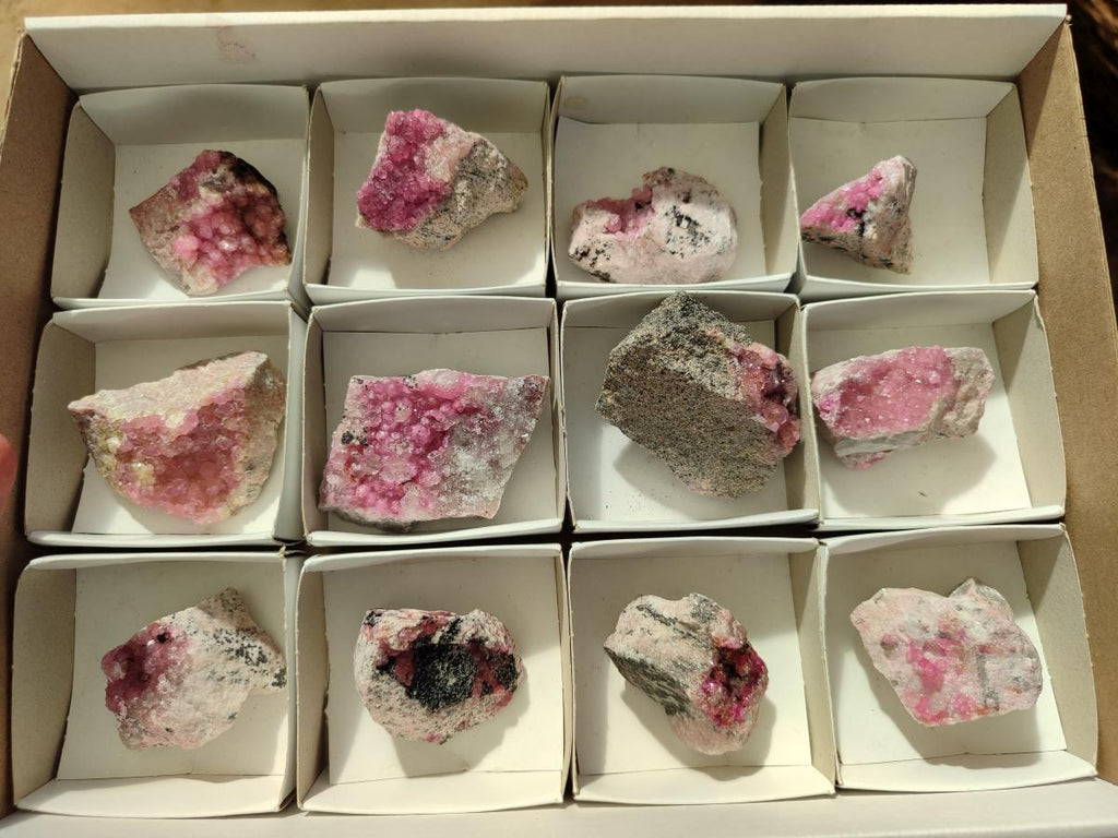 Natural Spherocobaltite Specimens x 12 From Musonoi Mine, Congo - Toprock Gemstones and Minerals 