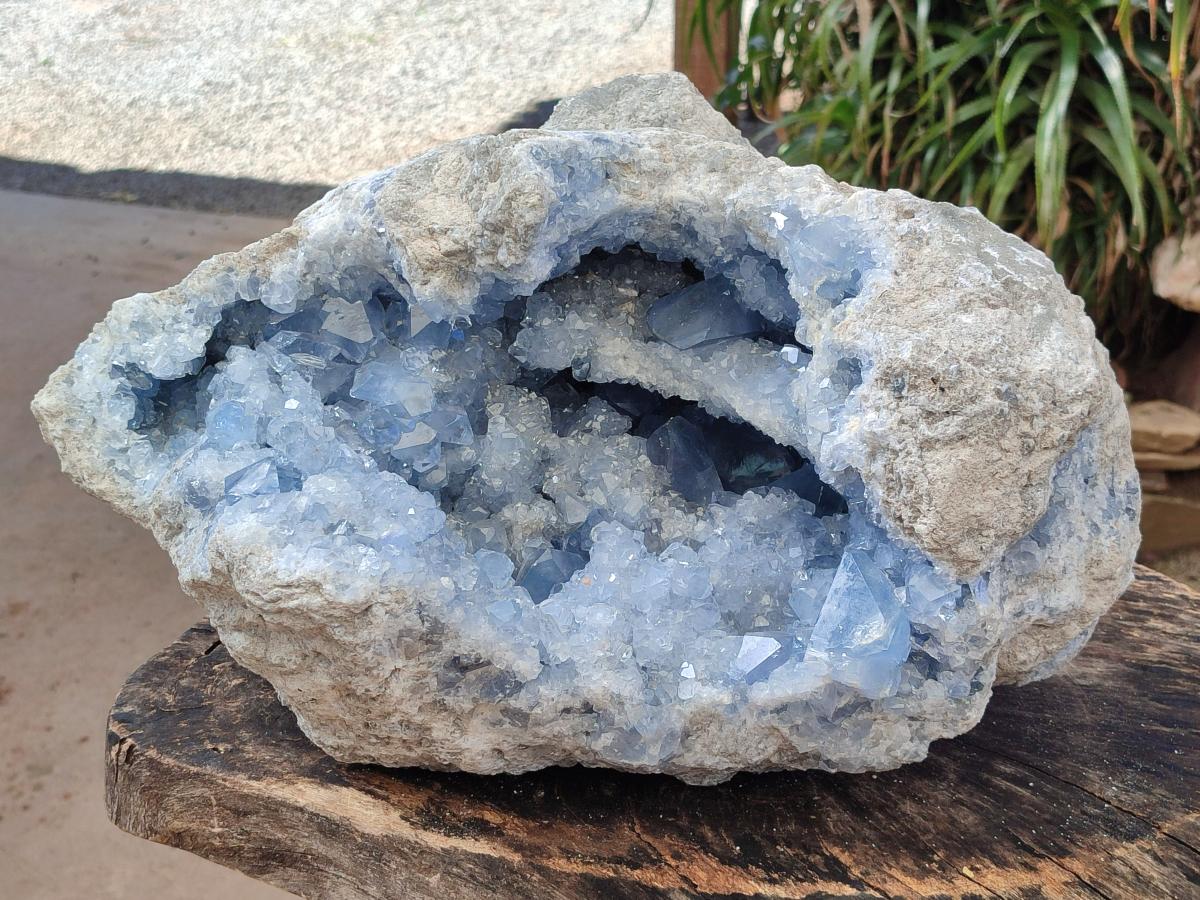 Natural XL Blue Celestite Geode Specimen x 1 From Sakoany, Madagascar - Toprock Gemstones and Minerals 