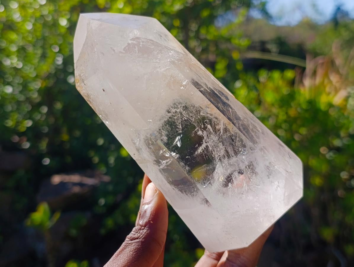 Polished and Natural Clear Quartz Crystals x 2 From Madagascar - Toprock Gemstones and Minerals 
