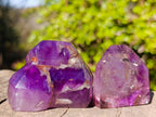Polished Amethyst and Smokey Amethyst Window Crystals x 12 From Akansobe, Madagascar - Toprock Gemstones and Minerals 