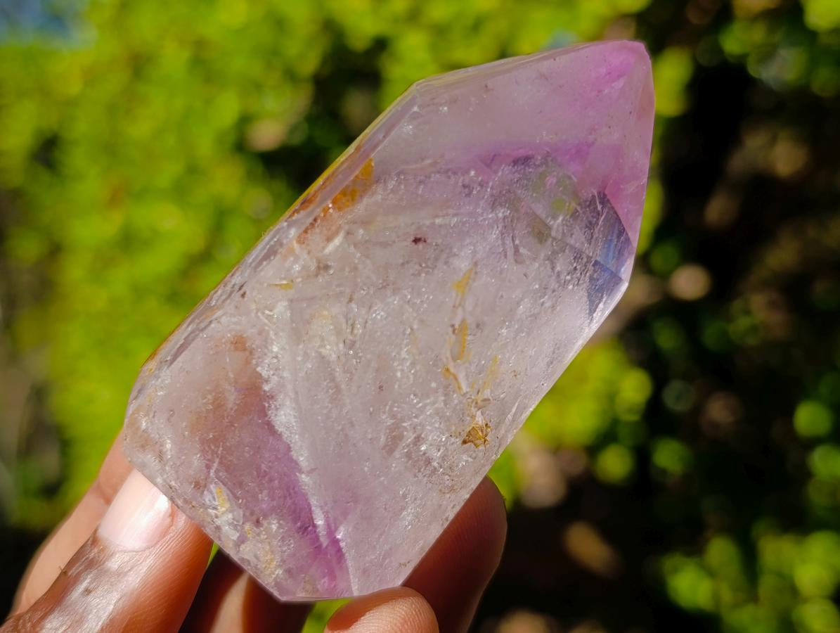 Polished Amethyst and Smokey Amethyst Window Crystals x 12 From Akansobe, Madagascar - Toprock Gemstones and Minerals 
