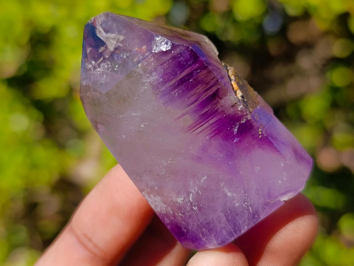 Polished Amethyst and Smokey Amethyst Window Crystals x 12 From Akansobe, Madagascar - Toprock Gemstones and Minerals 