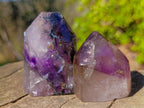 Polished Amethyst and Smokey Amethyst Window Crystals x 12 From Akansobe, Madagascar - Toprock Gemstones and Minerals 