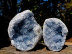 Natural Blue Celestite Geode Specimens x 2 From Sakoany, Madagascar - Toprock Gemstones and Minerals 