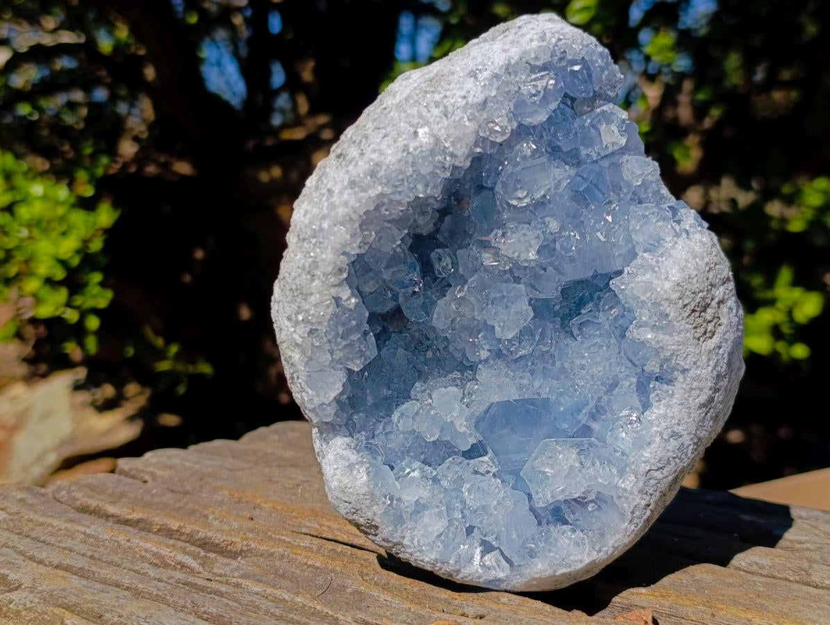Natural Blue Celestite Geode Specimens x 2 From Sakoany, Madagascar - Toprock Gemstones and Minerals 