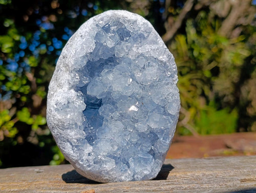 Natural Blue Celestite Geode Specimens x 2 From Sakoany, Madagascar - Toprock Gemstones and Minerals 