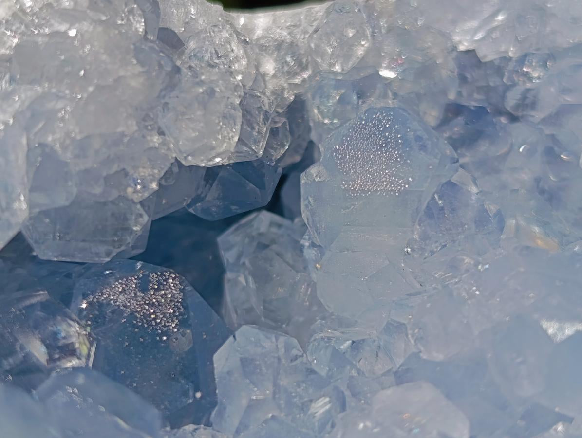 Natural Blue Celestite Geode Specimens x 2 From Sakoany, Madagascar - Toprock Gemstones and Minerals 