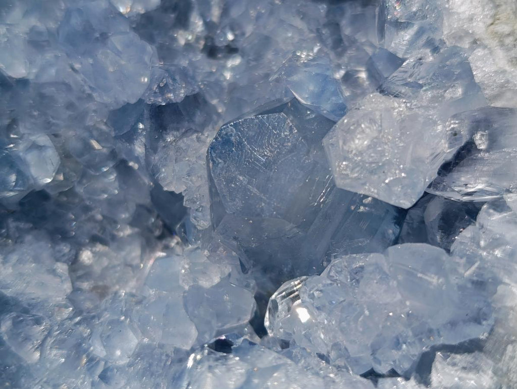 Natural Blue Celestite Geode Specimens x 2 From Sakoany, Madagascar - Toprock Gemstones and Minerals 