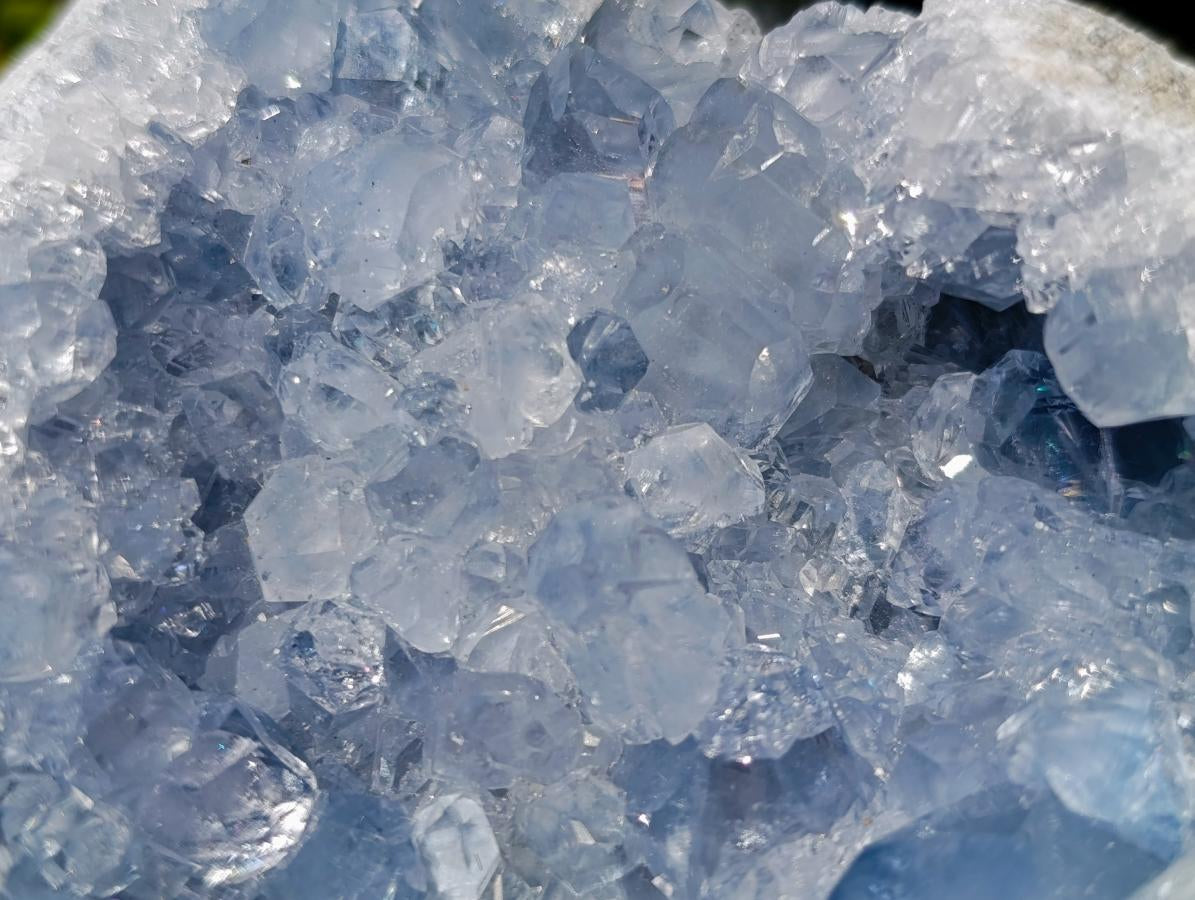 Natural Blue Celestite Geode Specimens x 2 From Sakoany, Madagascar - Toprock Gemstones and Minerals 