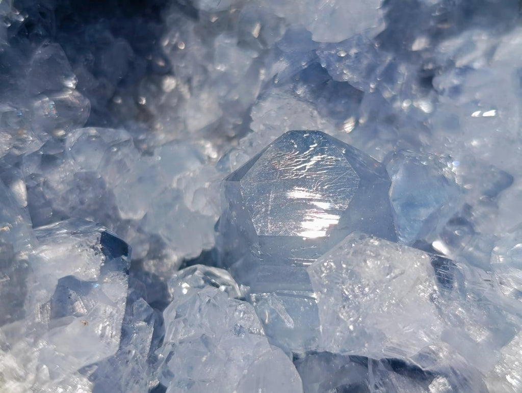 Natural Blue Celestite Geode Specimens x 2 From Sakoany, Madagascar - Toprock Gemstones and Minerals 