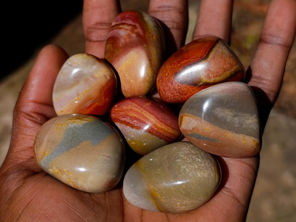 Polished Small Polychrome Jasper Free Forms x 35 From Androka, Madagascar - Toprock Gemstones and Minerals 