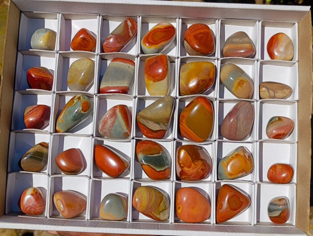 Polished Small Polychrome Jasper Free Forms x 35 From Androka, Madagascar - Toprock Gemstones and Minerals 