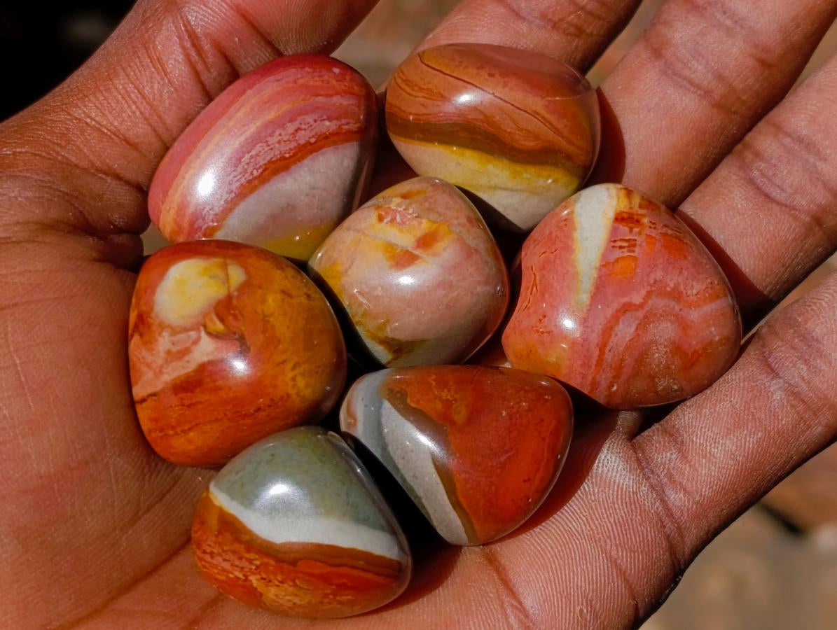 Polished Small Polychrome Jasper Free Forms x 35 From Androka, Madagascar - Toprock Gemstones and Minerals 